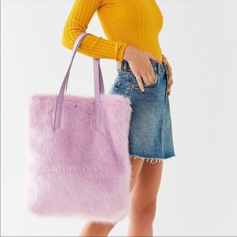 Faux fur tote